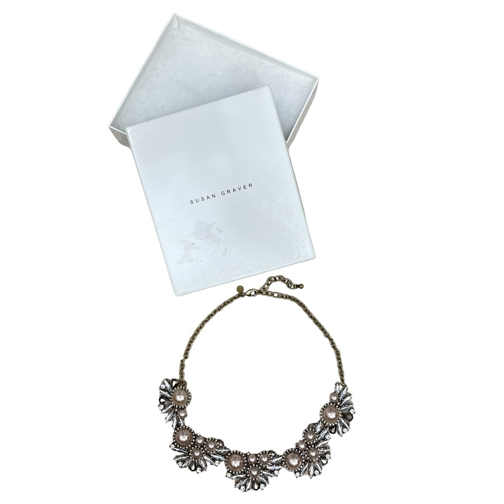 Susan Graver blush pink pearl statement necklace - Picture 2 of 5